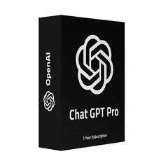 Black box packaging of OpenAI Chat GPT Pro with white logo and text on a white background