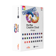 Adobe Creative Cloud Pro Plus package on a white background