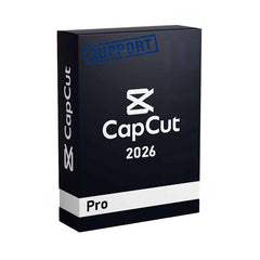 CapCut Pro software packaging with 'Support 2026' text on a white background