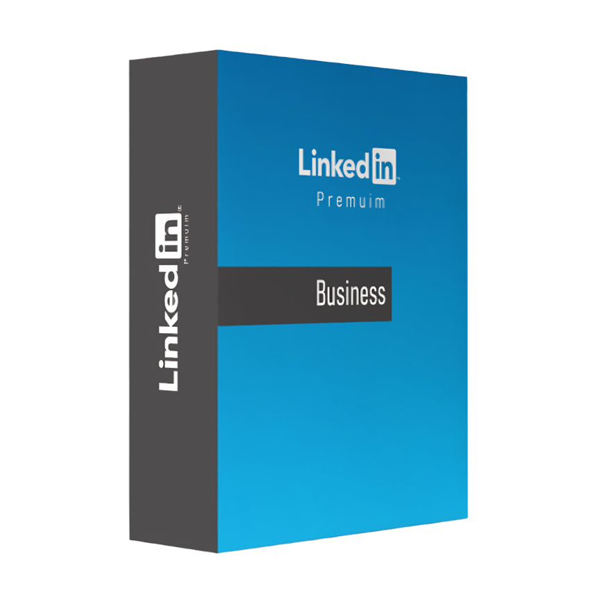 Blue and gray box with LinkedIn branding on a white background