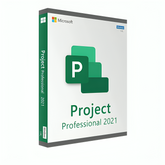 Microsoft Project Professional 2021 software packaging on a white background